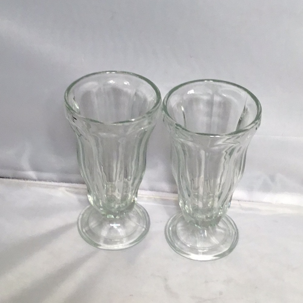 Ice CREAM SUNDAYS/ COKE FLOATS CLEAR VINTAGE GLASS